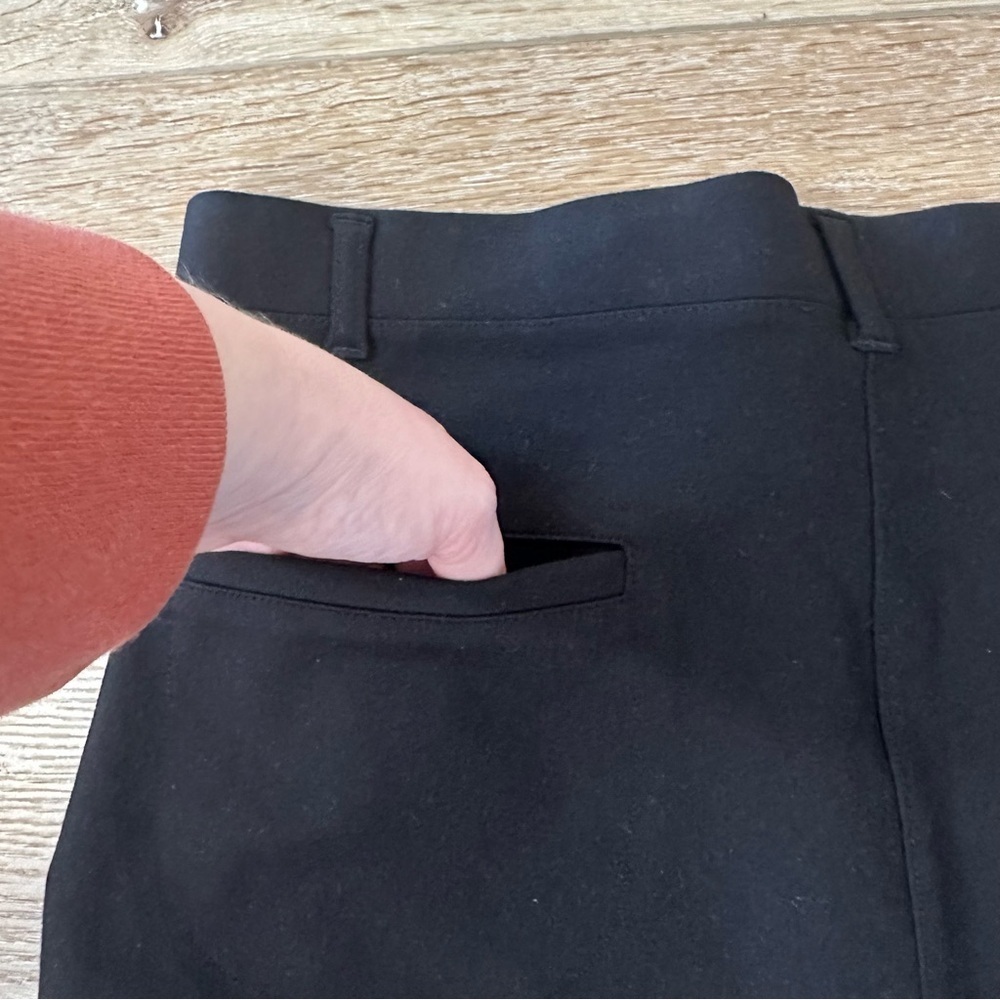 Quince Ultra-Stretch Ponte Straight Leg 4-Pocket Pant in Black Sz XL/25 GUC - Picture 8 of 9
